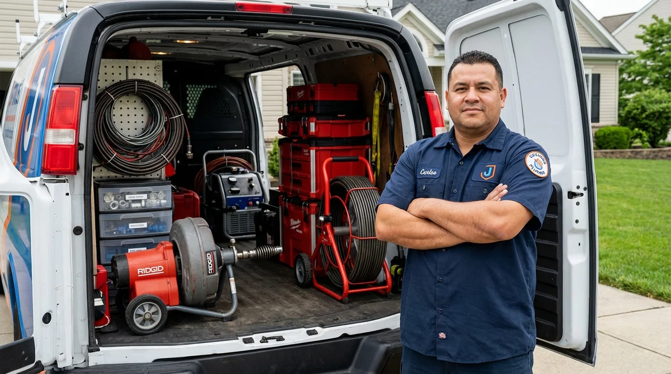 Professional drain cleaning equipment and Johns Plumbing LLC plumber in Pikeville
